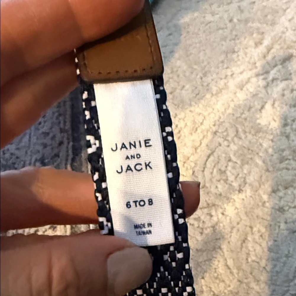 Janie and Jack Navy and White Belt